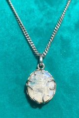 Sri Lankan Raw Moonstone Silver Claw Pendant - Kalumali Design