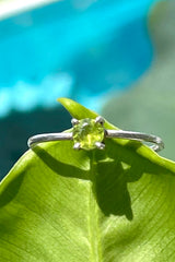 Peridot & Silver Ring Handmade in Sri Lanka
