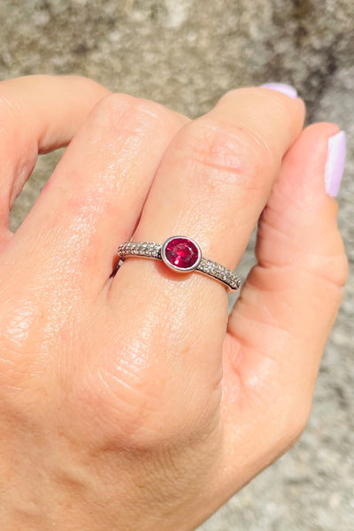Sri Lankan Garnet & Silver Ring - Kalumali Design