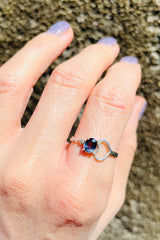 Sri Lankan Blue Spinel Silver Ring With Asymmetrical Heart Design - Made By Kalumali