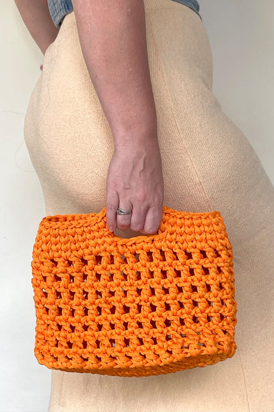 The Iresha Crochet Bag - Tangerine- Made in Sri Lanka