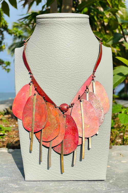 Vintage Stained Copper & Brass Necklace