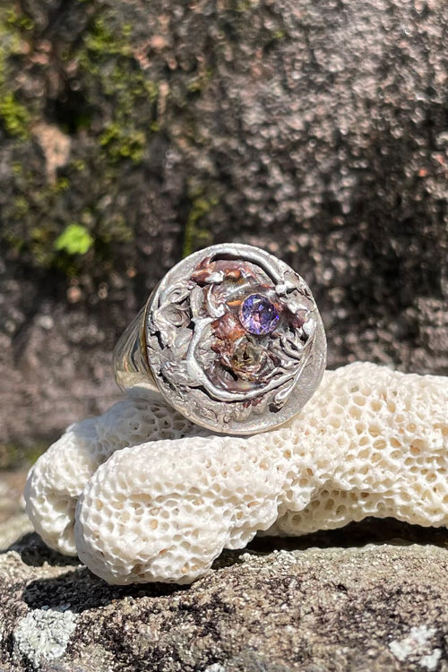 Starlight Ring - Molten Silver & Glass Fusion - Wendy Leherissey Design