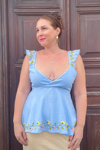 The Senu Embroidered Skort - Lanka Tropicana & Up-Cycled Collection