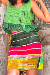 The Choli Skirt In Tie Dye & Hot Pink - Lanka Tropicana & Up-Cycled Collection