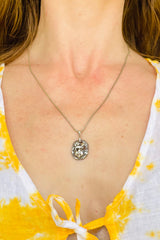 Molten Silver Face Gem Necklace - Wendy Leherissey Design
