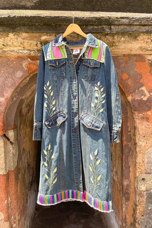 The Fleetwood - Up-Cycled Vintage Denim Jacket With Eclectic Textiles