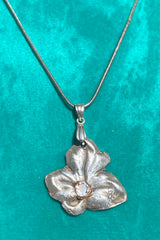 Molten Silver Floral Gem Necklace - Wendy Leherissey Design