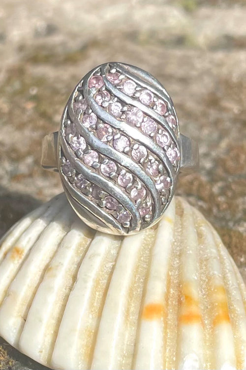 Vintage Multi-Crystal Pavé Ring Made In South Asia