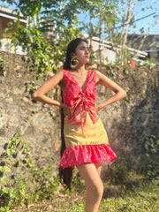 Circle Saree Mini Skirt - Paradise In The Village Collection - Upcycled Textiles