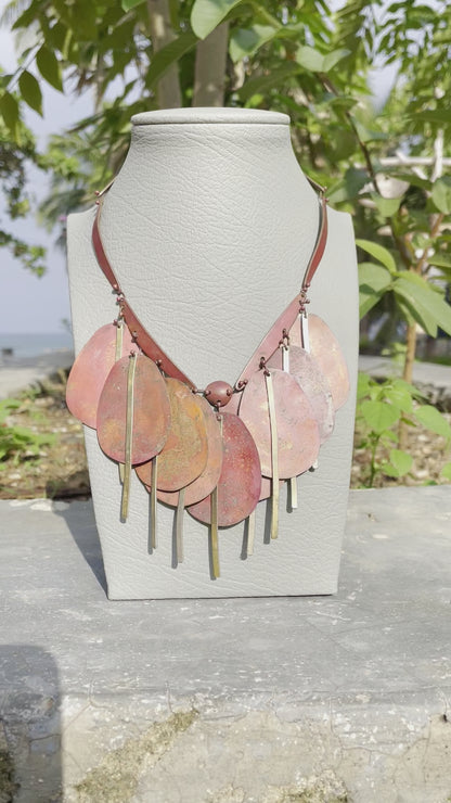 Vintage Stained Copper & Brass Necklace