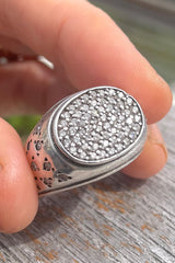 Vintage Afghan Silver & Crystal Ring