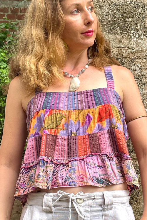 Baby Doll Thai Top - Upcycled - Paradise In The Village Collection