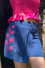 The Senu Embroidered Skort - Lanka Tropicana & Up-Cycled Collection
