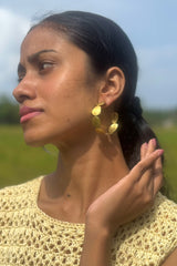 The Sophia Hoops- Bobo Circle Golden Brass Earrings