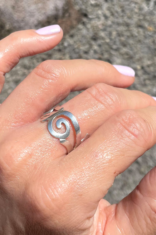 Bobo Designed Silver Spiral Band - Made In Sri Lanka