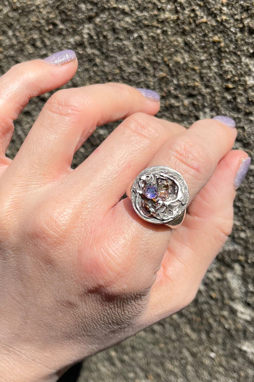 Starlight Ring - Molten Silver & Glass Fusion - Wendy Leherissey Design