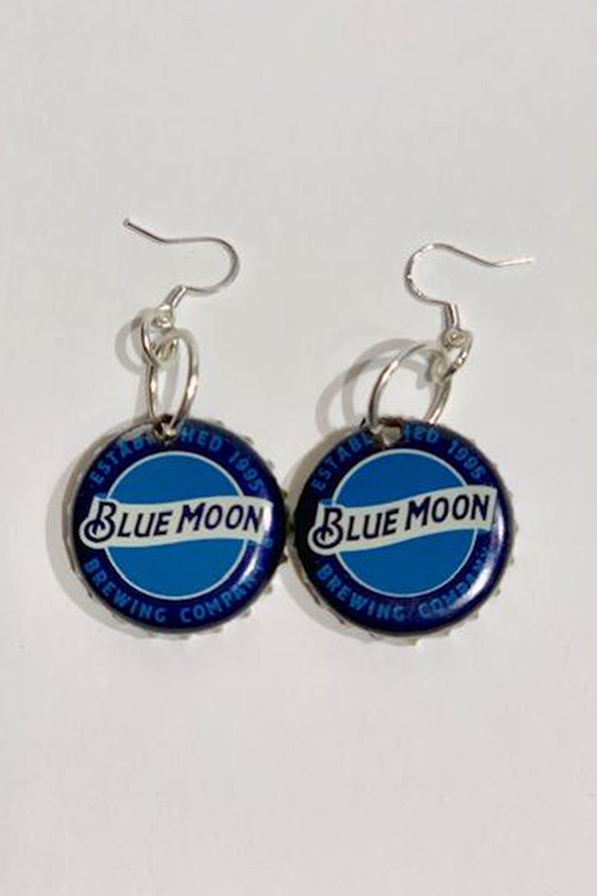 Blue Moon Bottle Cap Earrings