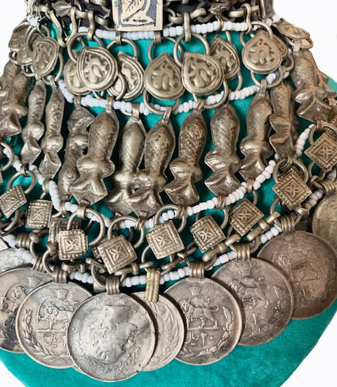 Vintage Afghan Chokers With Vintage Coins- 2 varieties