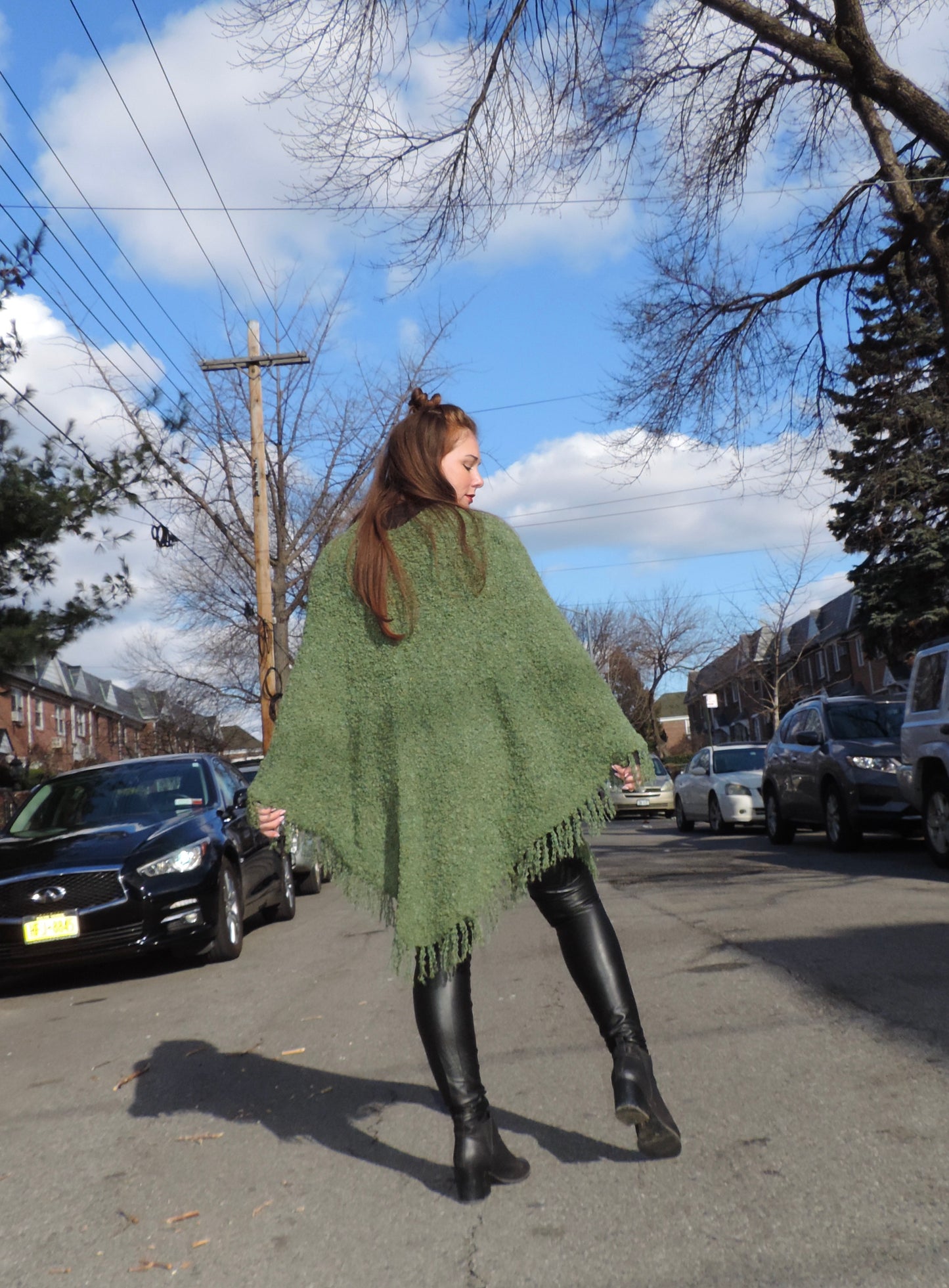 BoBo Hand Knit Baby Alpaca Fringe Poncho- Yosemite