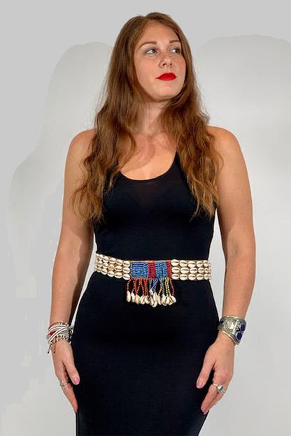 THE DIRE Beaded Tribal Authentic Cowrie Belt