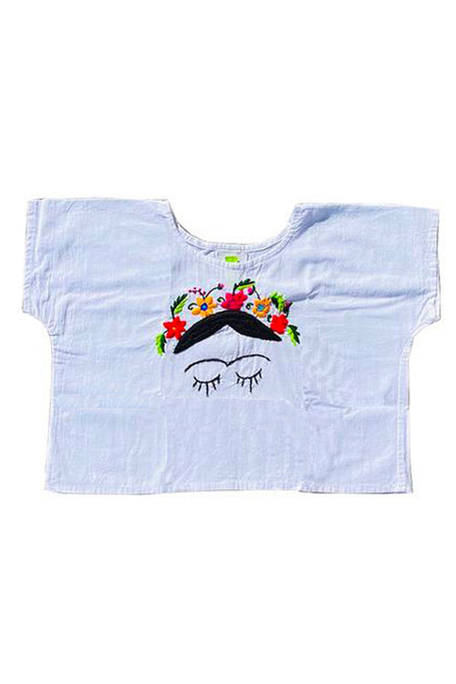 The BoBo Embroidered Frida Wild Crown On Short White- Small