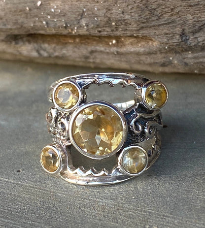 Sterling Silver Chunky Stone Ring- Assortment Of Stones And Sizes