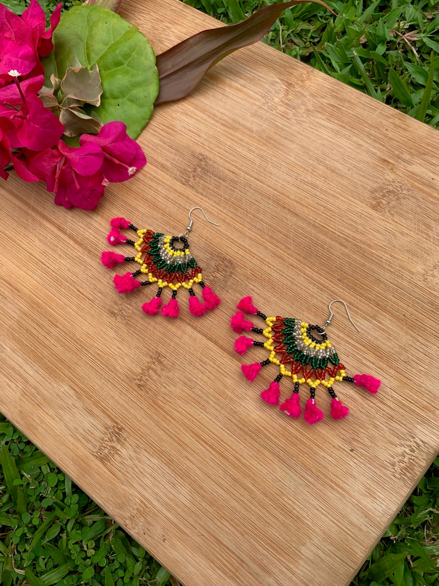 Kalbeliya Gypsy Tribal Earrings- Magic Magenta