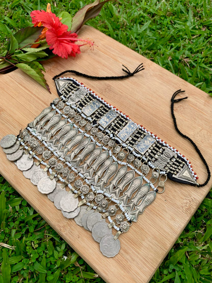 Vintage Afghan Chokers With Vintage Coins- 2 varieties