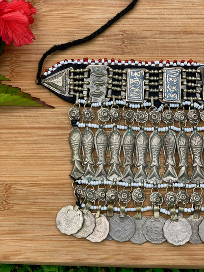 Vintage Afghan Chokers With Vintage Coins- 2 varieties