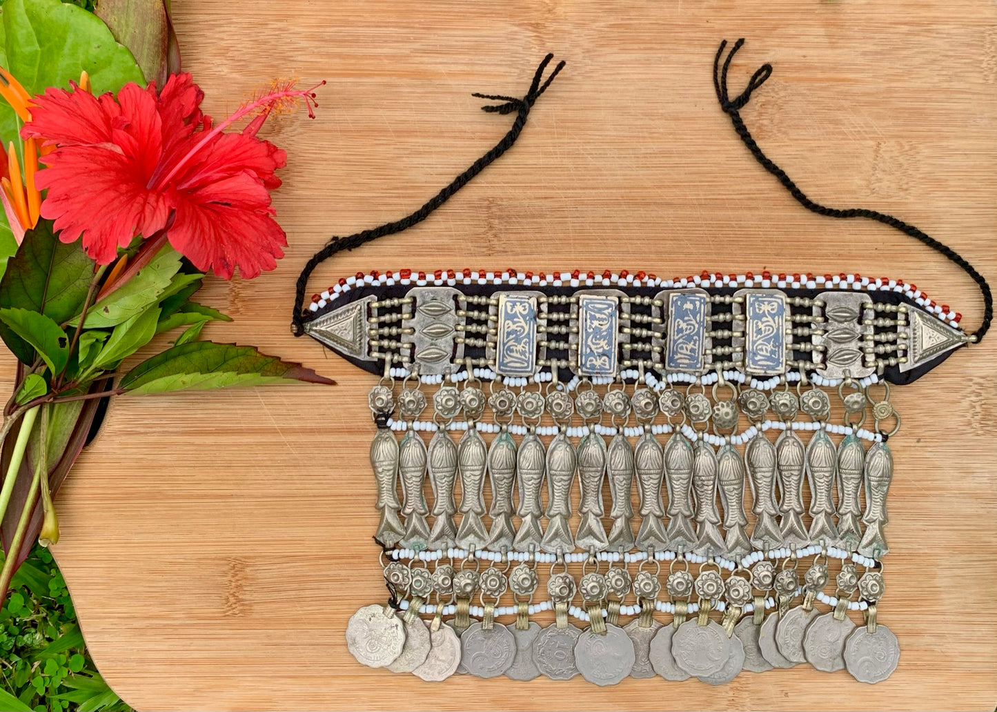 Vintage Afghan Chokers With Vintage Coins- 2 varieties