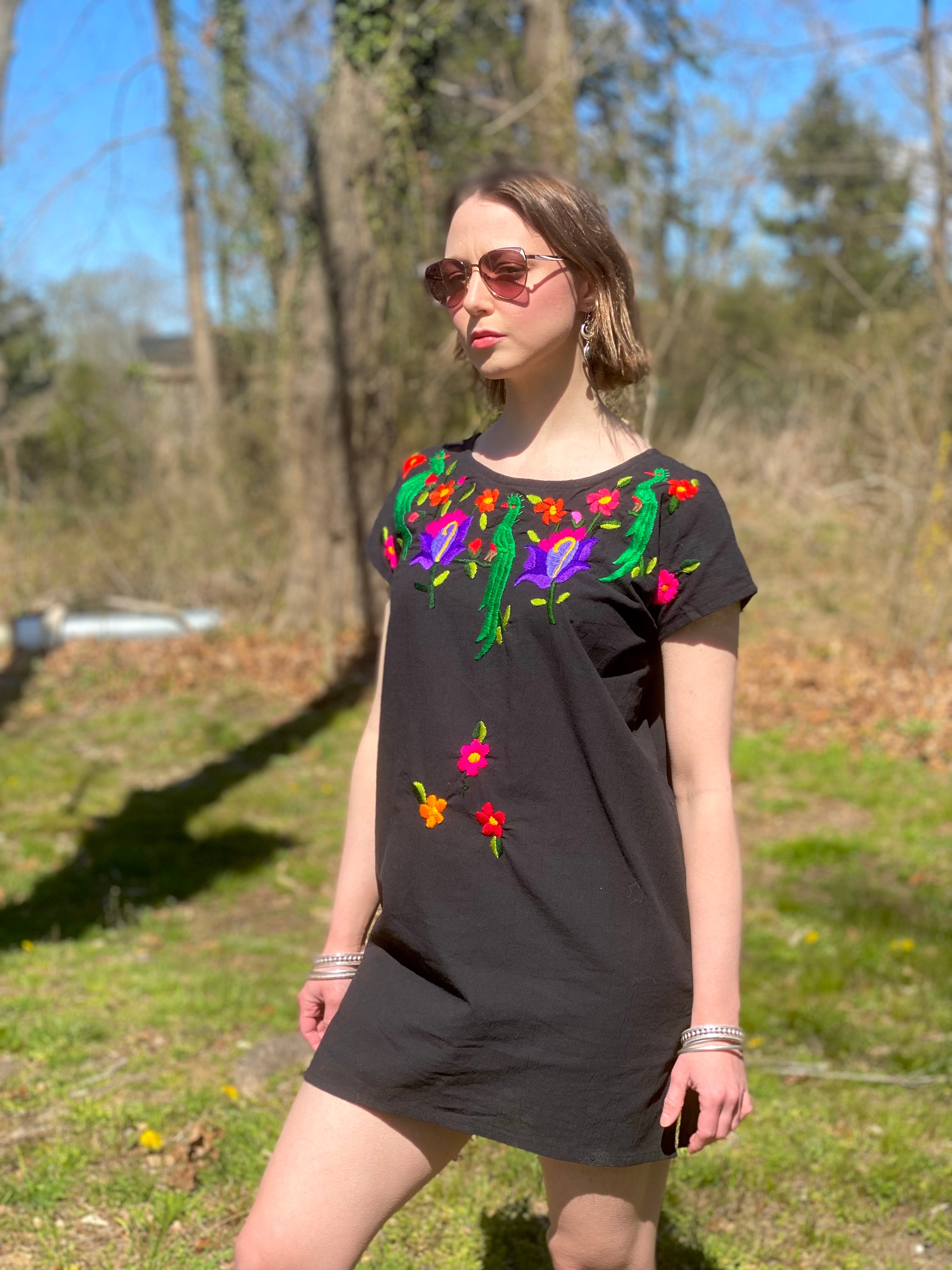 The BoBo Embroidered Black Dress- Small