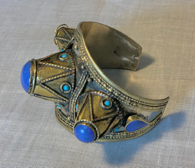 Afghan Boho Babe Spiked Cuff In Assorted Stones