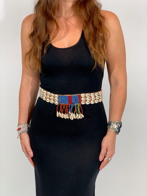 THE DIRE Beaded Tribal Authentic Cowrie Belt