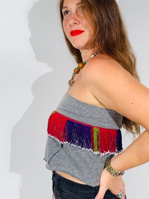 The Suzette - ZERO-WASTE Fringe  Up Cycled Tube Top