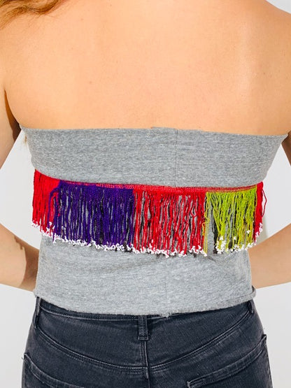 The Suzette - ZERO-WASTE Fringe  Up Cycled Tube Top