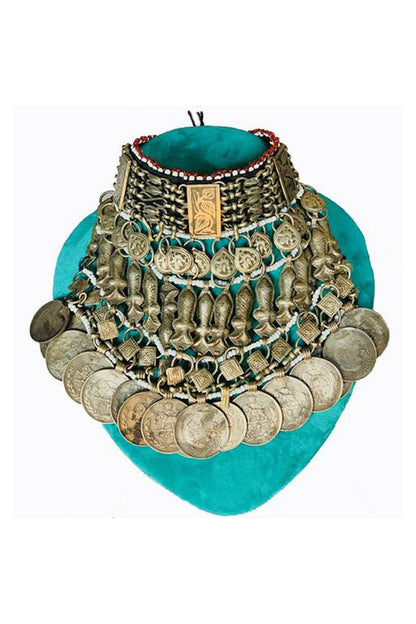 Vintage Afghan Chokers With Vintage Coins- 2 varieties