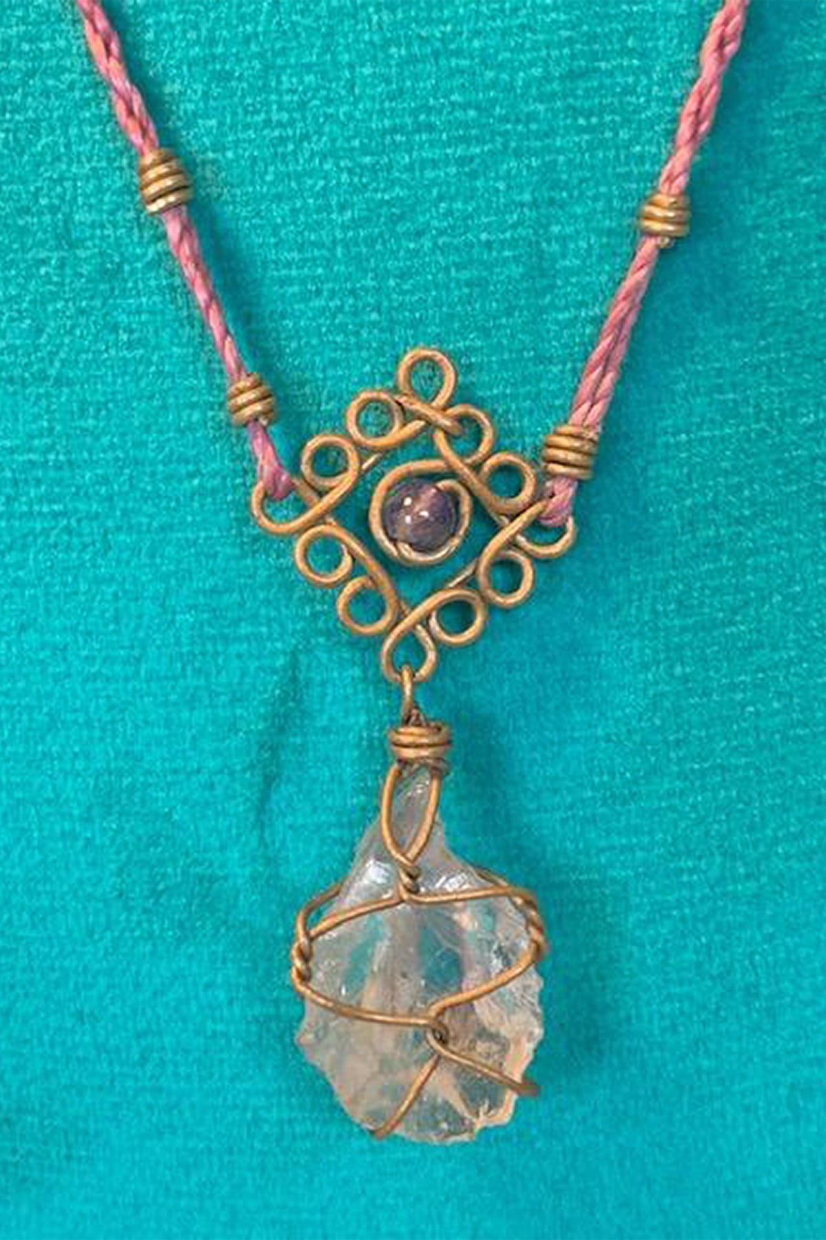 Mandala Necklace - Lavender And Clear Quartz