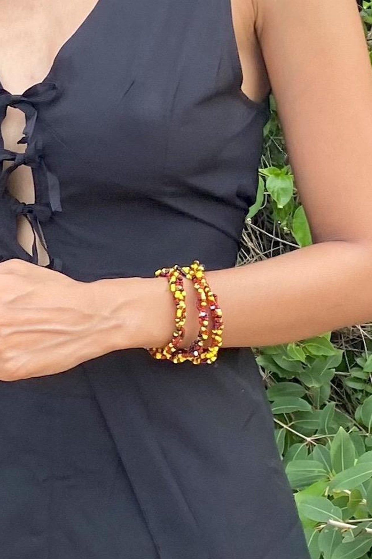DIRE - Hand Beaded Hamer Jewelry- Multicolored Tribal Beaded Wrap Jewelry