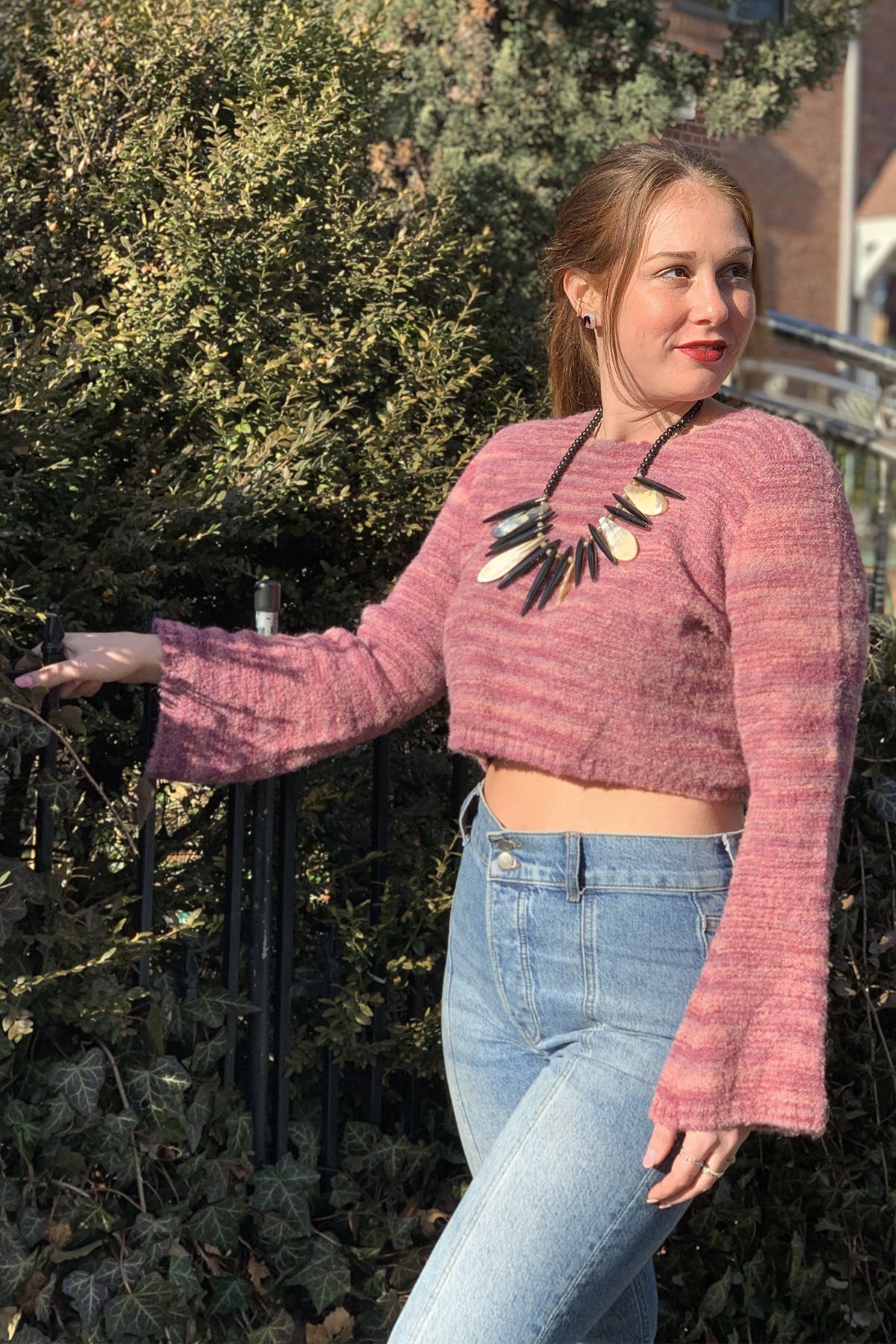 BoBo Hand Knit Baby Alpaca Cropped Sweater Blush – BoBo GloBal