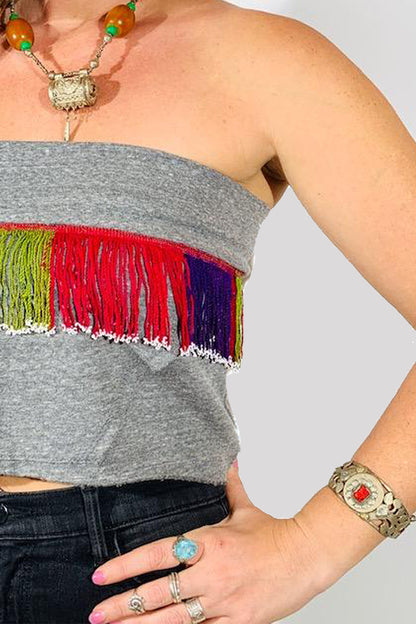 The Suzette - ZERO-WASTE Fringe  Up Cycled Tube Top