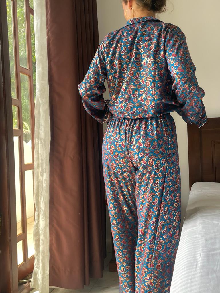 The Bella Bamboo Silk Pajama Set - Lorna or Astrid Lorna / X-Large